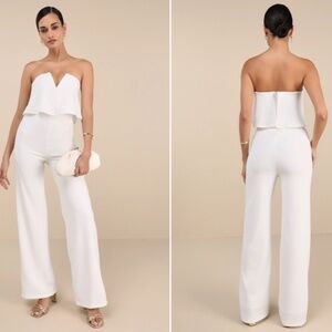 LULU's Chic Wedding Bridal Shower Bachelorette Rehearsal Dinner Sexy Pantsuit